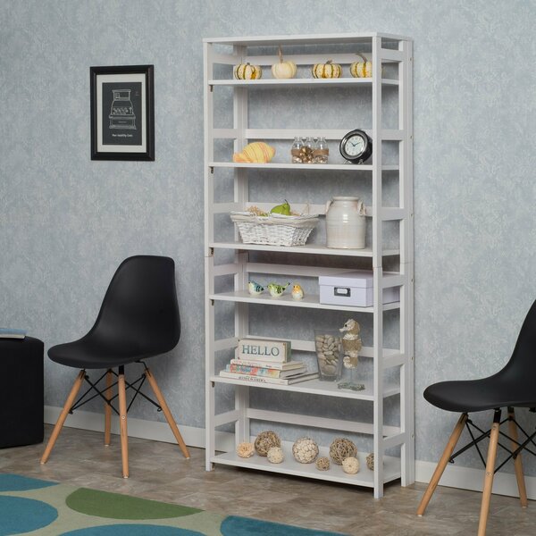 Regency Regency Flip Flop 67 in High Folding Bookcase, Easy Assembly Shelf Storage- White FF6730WH